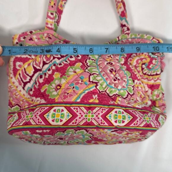 Vera Bradley Small Tote Pink & Yellow Floral Paisley Print "Capri Melon" 08 - Picture 7 of 8